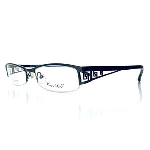 Konishi Gray Metal Rectangular Glasses